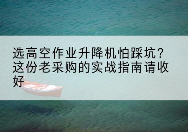 新龙高空作业升降机厂家推荐-选高空作业升降机怕踩坑？这份老采购的实战指南请收好